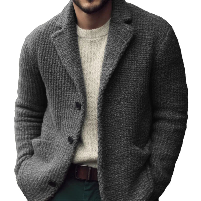 Classic button-front knit cardigan with regular fit for Men | Derek Vale