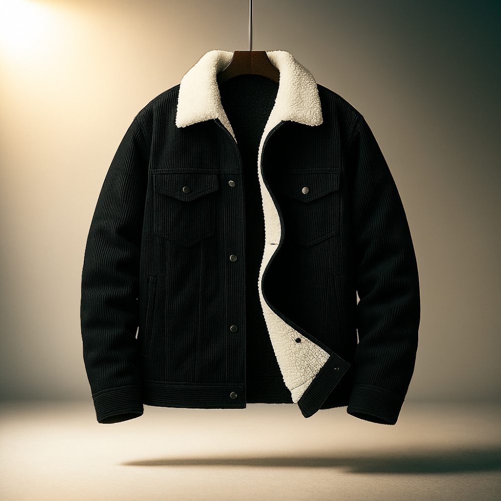 Corduroy fleece-lined casual jacket for men | Hudson -7