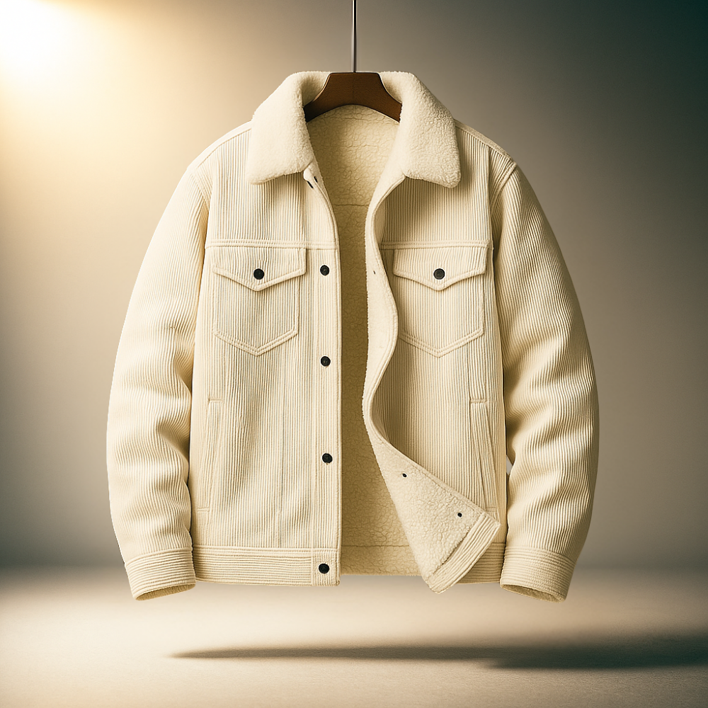 Corduroy fleece-lined casual jacket for men | Hudson -9