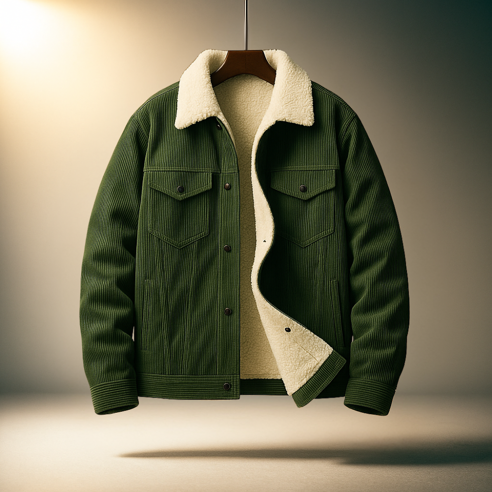 Corduroy fleece-lined casual jacket for men | Hudson -5