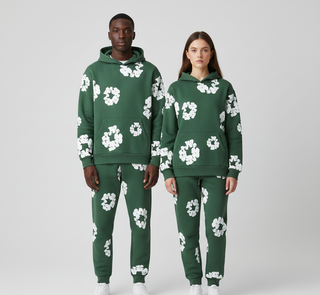 Printed cotton unisex tracksuit set for women | Valerios -6