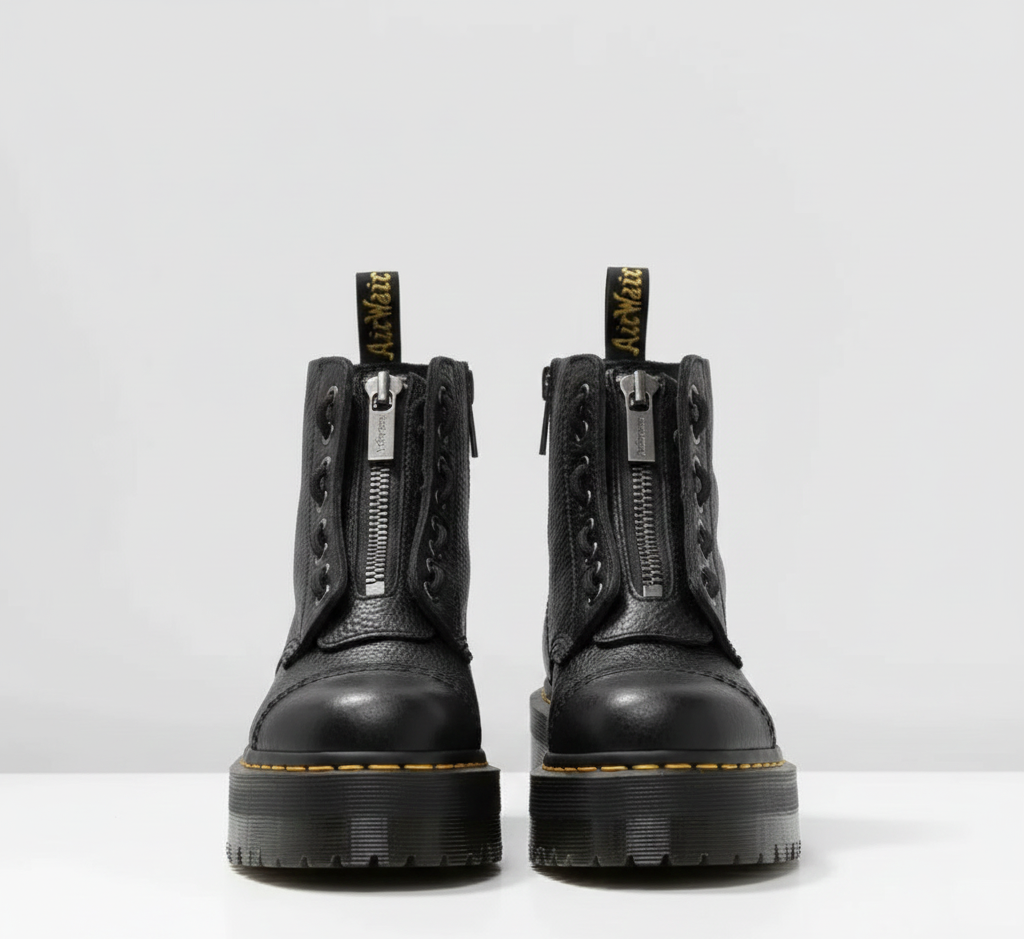 Leather zip unisex boots for women | Valerios -1