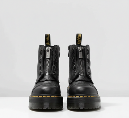 Leather zip unisex boots for women | Valerios -1