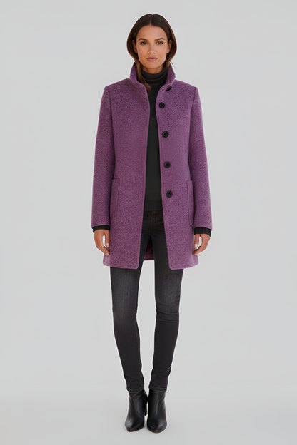 Elegant wool blend tailored coat for women | Valerios -8