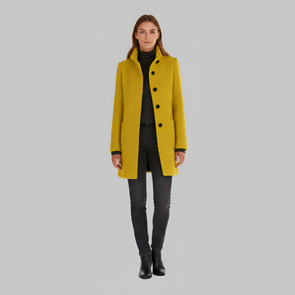 Elegant wool blend tailored coat for women | Valerios -9