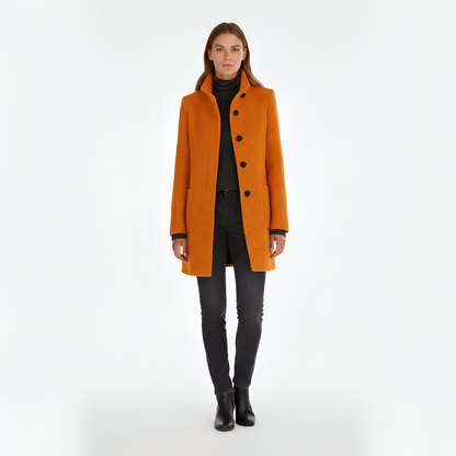 Elegant wool blend tailored coat for women | Valerios -10