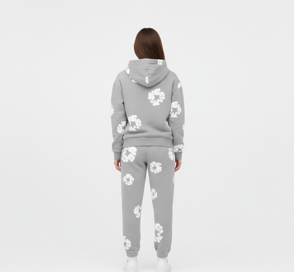 Printed cotton unisex tracksuit set for women | Valerios -3