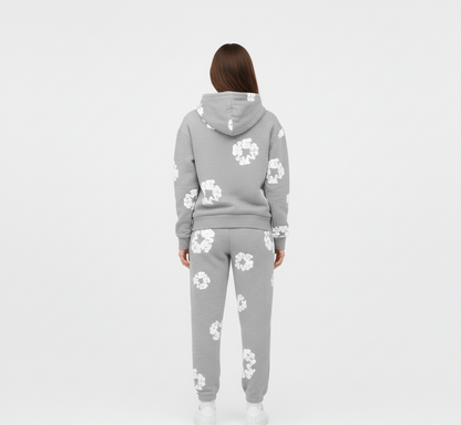 Printed cotton unisex tracksuit set for women | Valerios -3