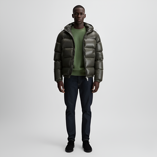 Hooded padded puffer jacket for men | Valerios -4