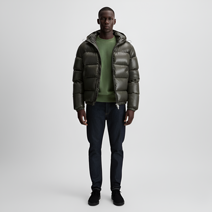 Hooded padded puffer jacket for men | Valerios -4