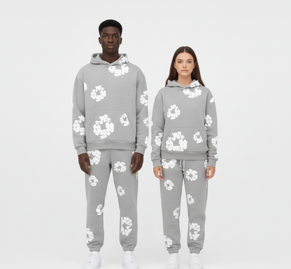 Printed cotton unisex tracksuit set for women | Valerios -1