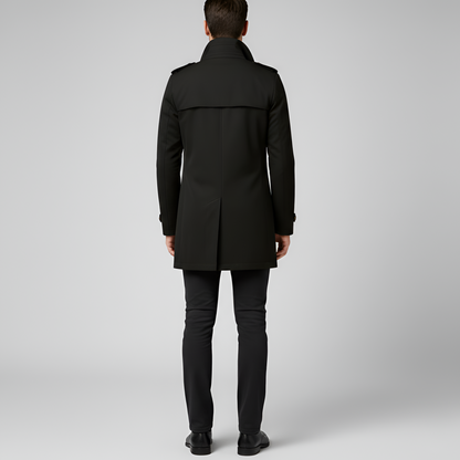 Elegant belted button-through trench coat for men | Valerios -3