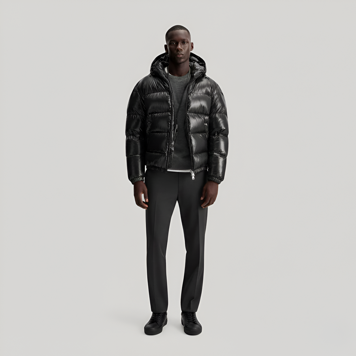 Hooded padded puffer jacket for men | Valerios -1