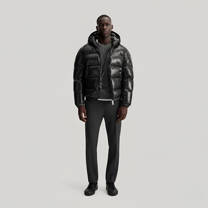 Hooded padded puffer jacket for men | Valerios -1
