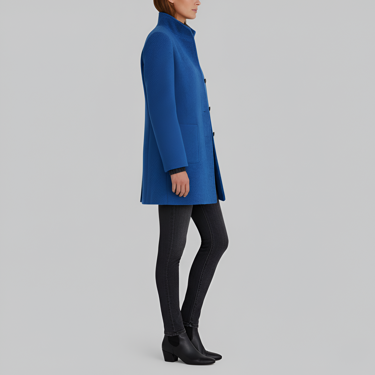 Elegant wool blend tailored coat for women | Valerios -2