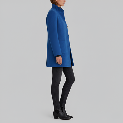 Elegant wool blend tailored coat for women | Valerios -2