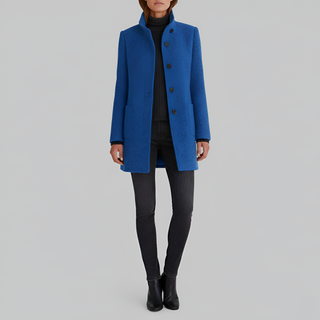 Elegant wool blend tailored coat for women | Valerios -1