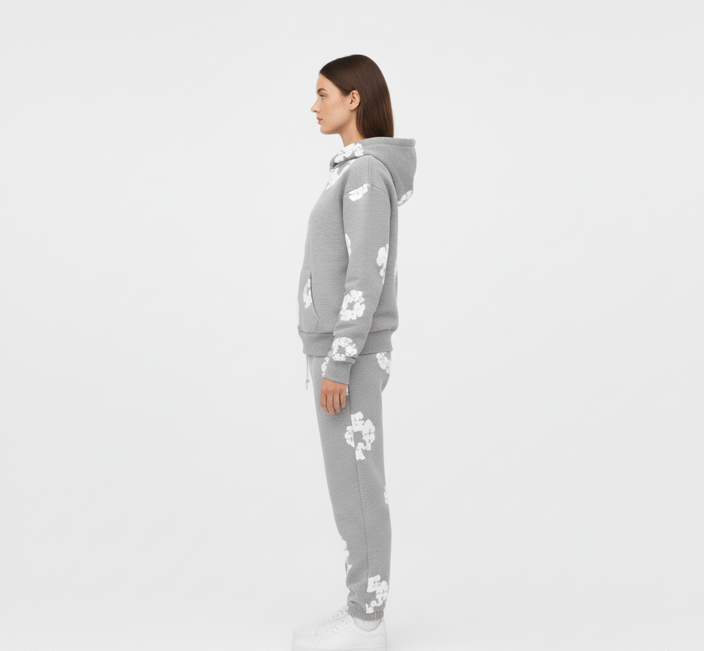 Printed cotton unisex tracksuit set for women | Valerios -2