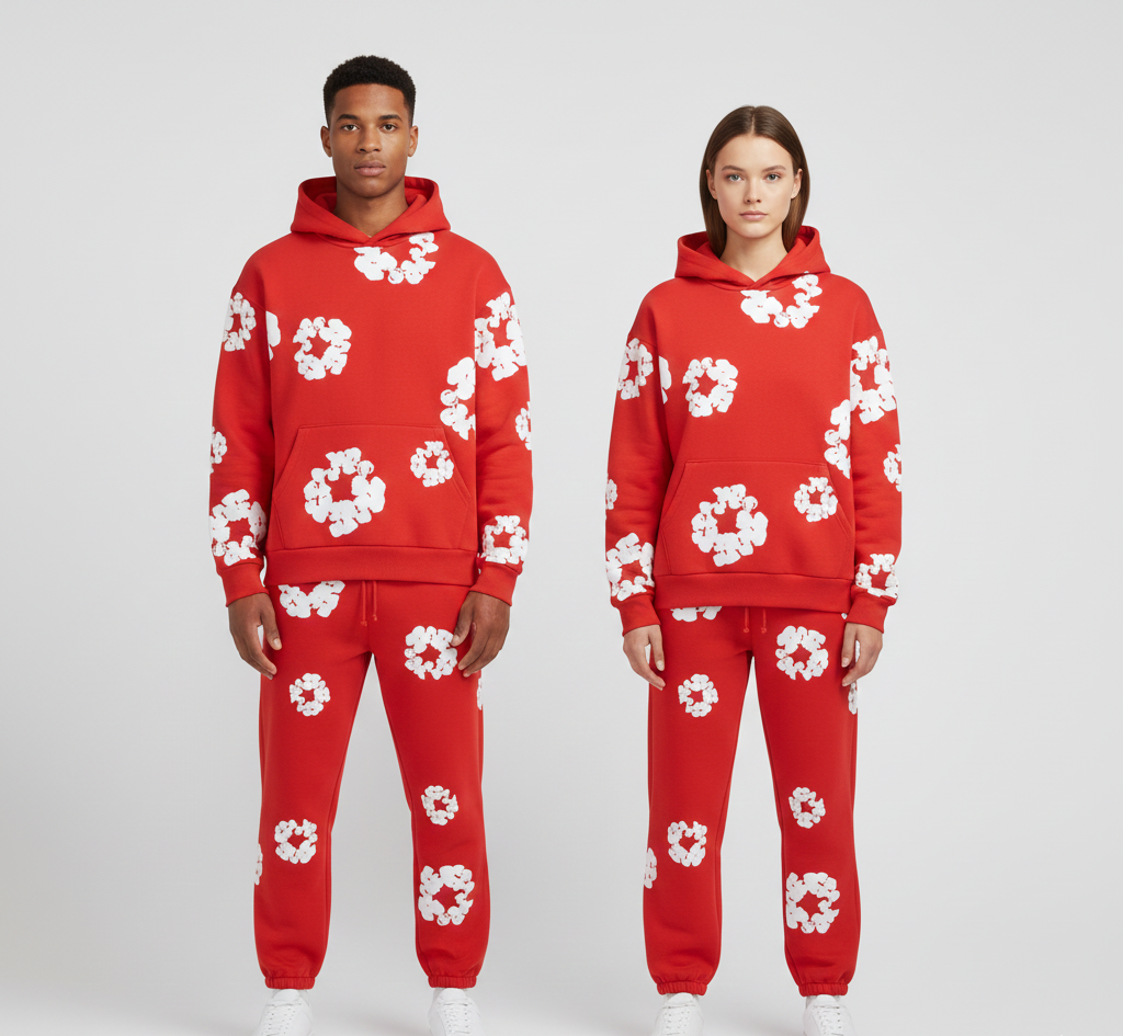 Printed cotton unisex tracksuit set for women | Valerios -7