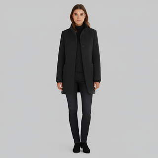 Elegant wool blend tailored coat for women | Valerios -13