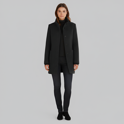 Elegant wool blend tailored coat for women | Valerios -13