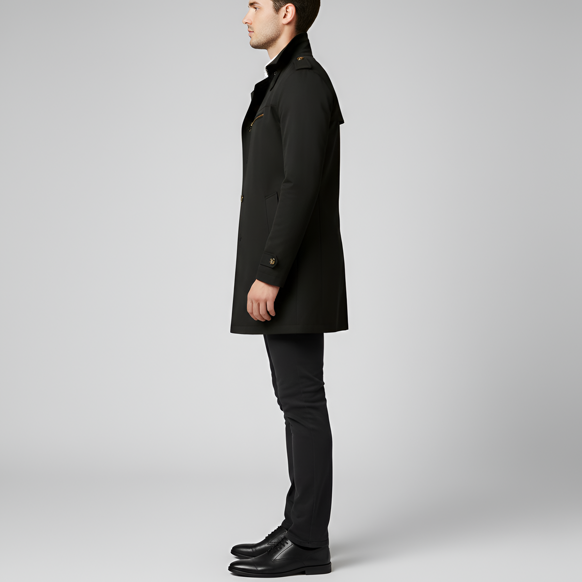 Elegant belted button-through trench coat for men | Valerios -2