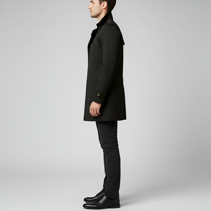 Elegant belted button-through trench coat for men | Valerios -2