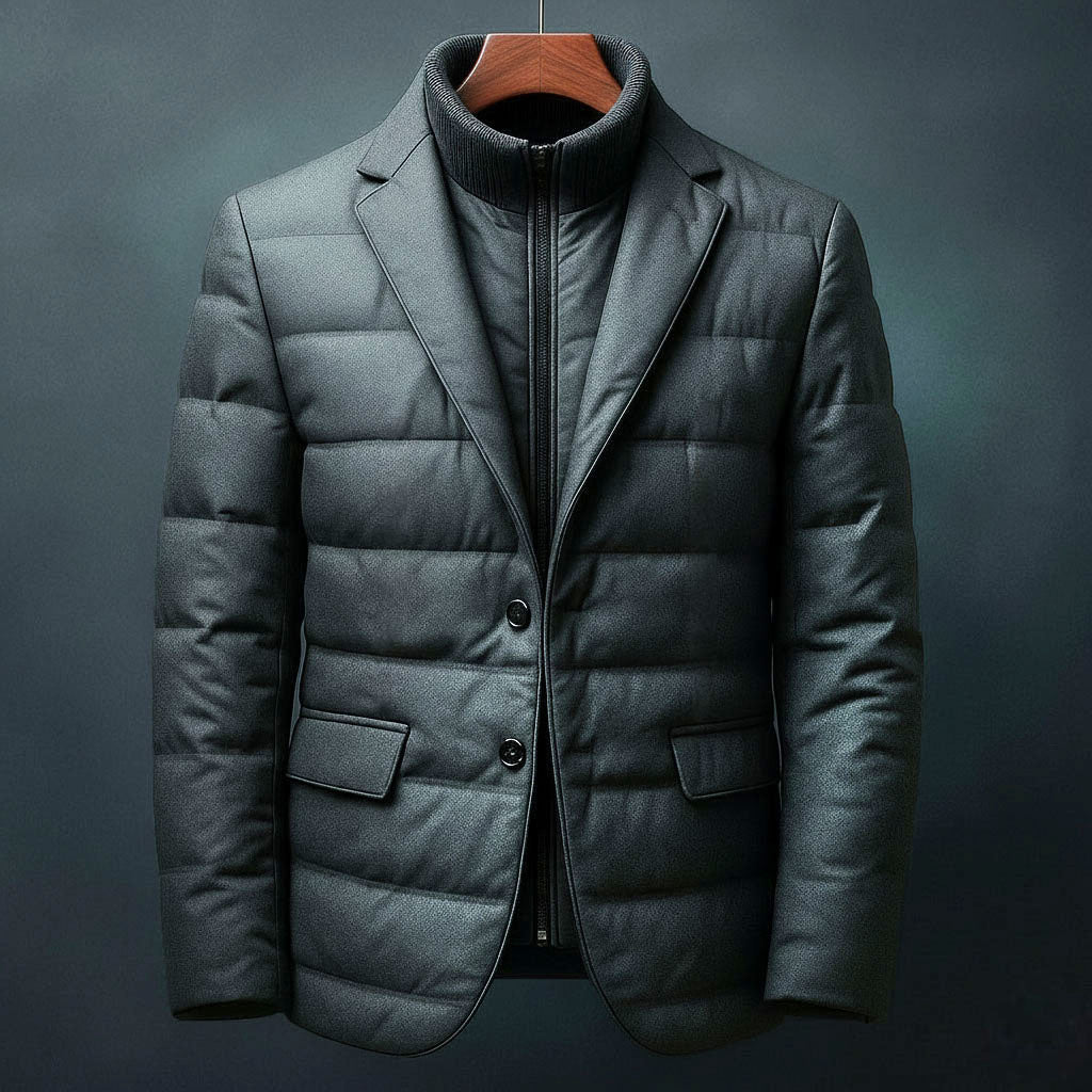 Padded structured winter blazer jacket for men | Theron -1