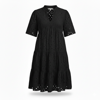 Lace ruffle elegant mini dress for women | Cosima -14