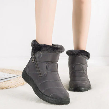 Elowen | Women's Faux Fur Lined Snow Boots with Side Zip