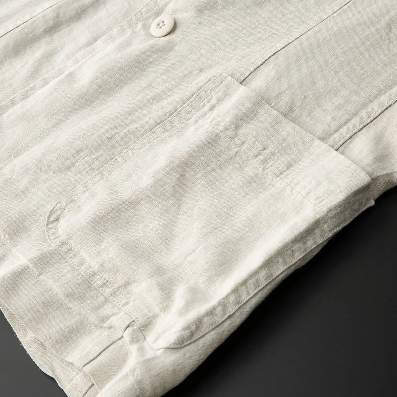Tailored linen-blend everyday blazer for men | Lorenzo -6
