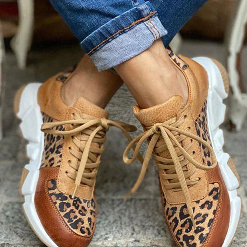 Comfortable leopard print everyday trainers for women | Crissa -5