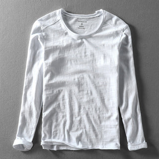 Minimalist long-sleeve O-neck everyday tee for men | Daiki -1