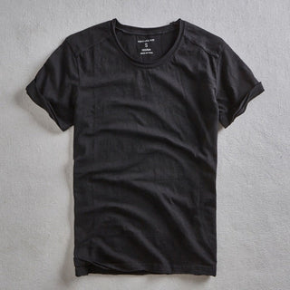 Minimalist vintage O-neck everyday tee for men | Kenji -1