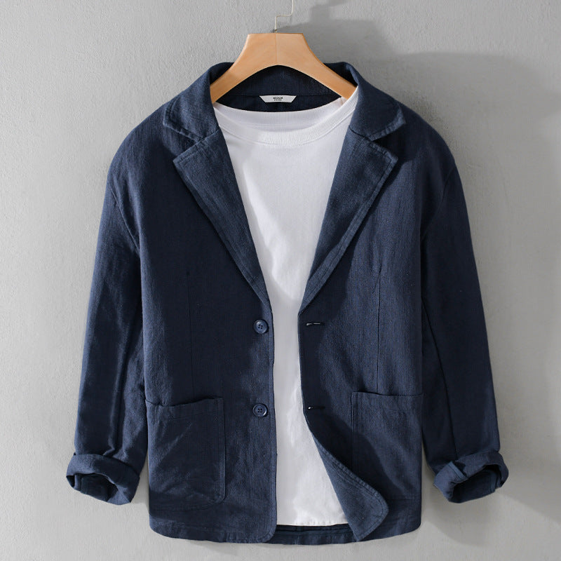 Relaxed lightweight linen everyday jacket for men | Soren -6