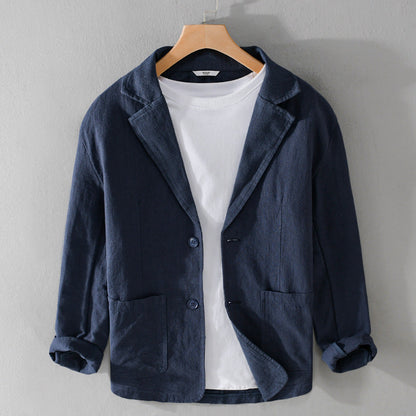 Relaxed lightweight linen everyday jacket for men | Soren -6