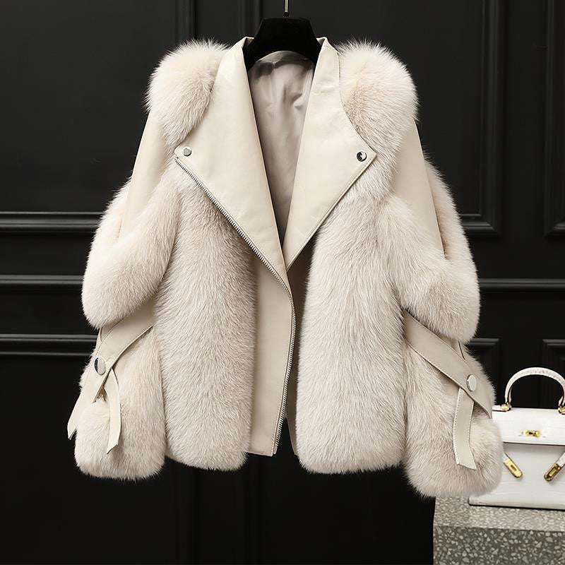 Luxe faux fur statement jacket for women | Valentina -5