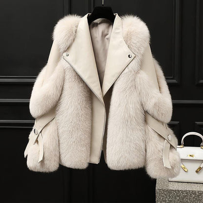 Luxe faux fur statement jacket for women | Valentina -5