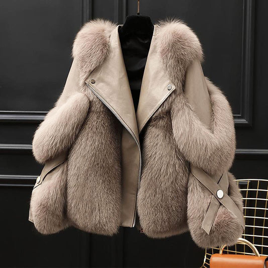 Luxe faux fur statement jacket for women | Valentina -1