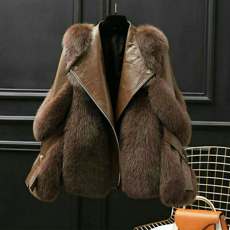 Luxe faux fur statement jacket for women | Valentina -3
