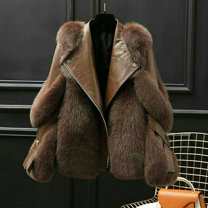 Luxe faux fur statement jacket for women | Valentina -3