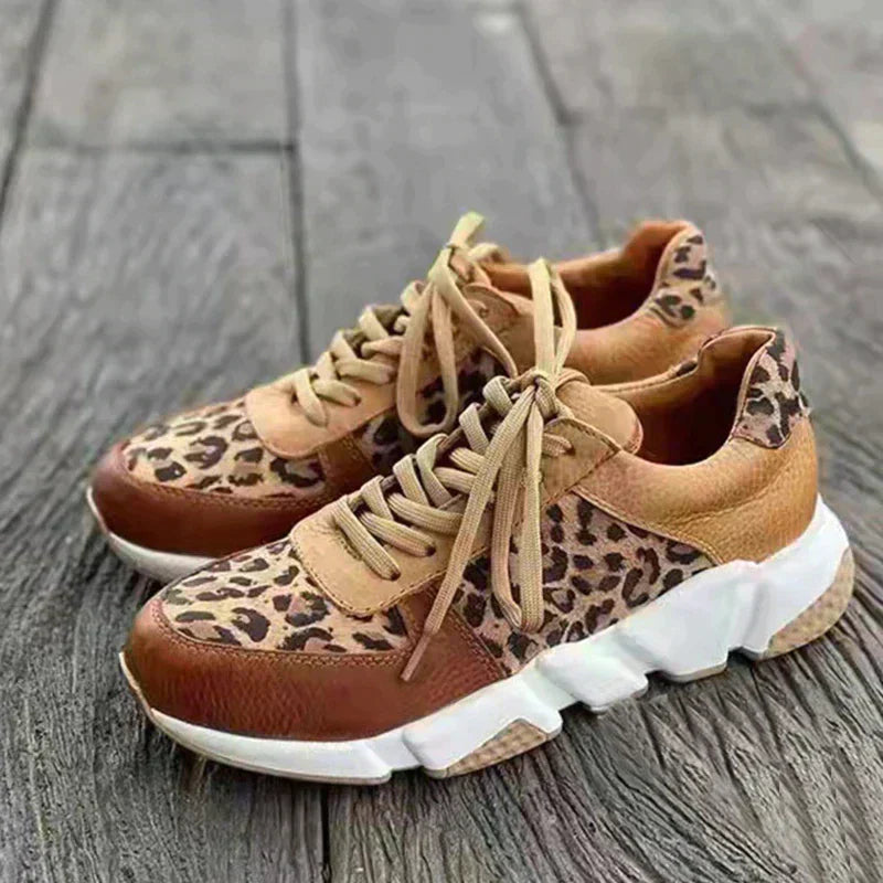 Comfortable leopard print everyday trainers for women | Crissa -3