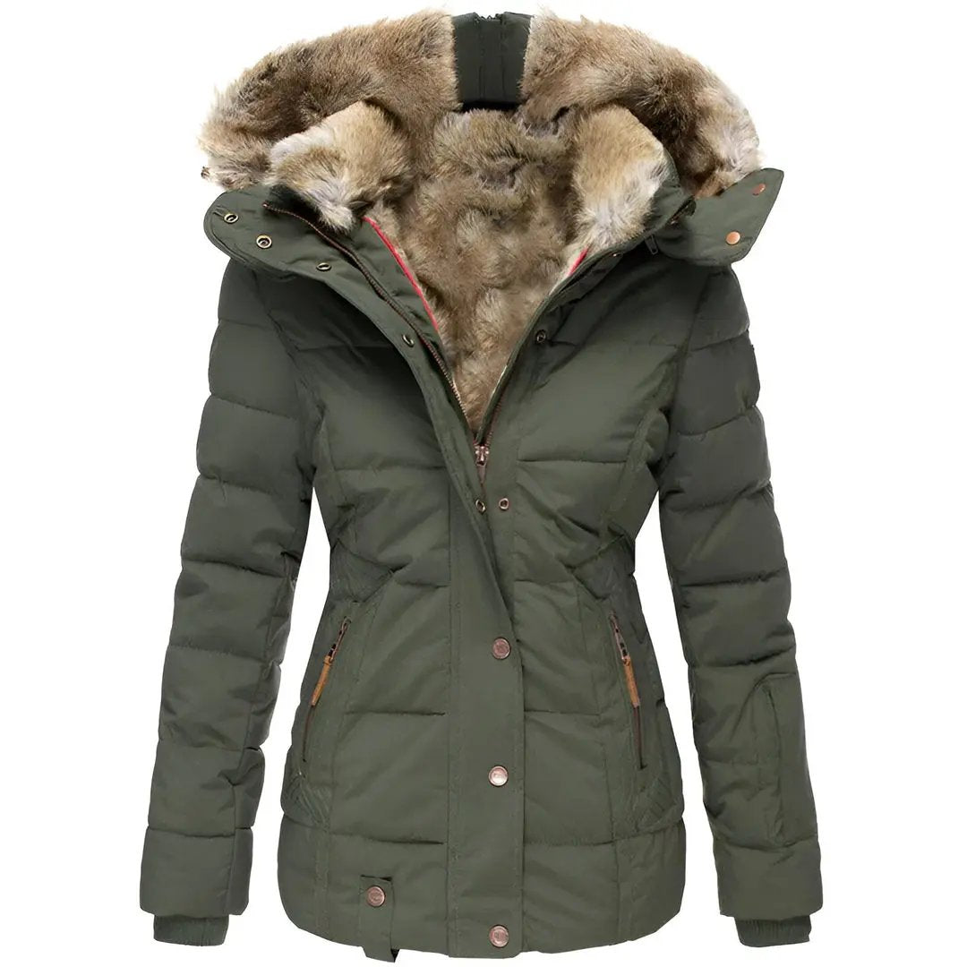 Slim-fit hooded winter puffer jacket for women | Noelle -3