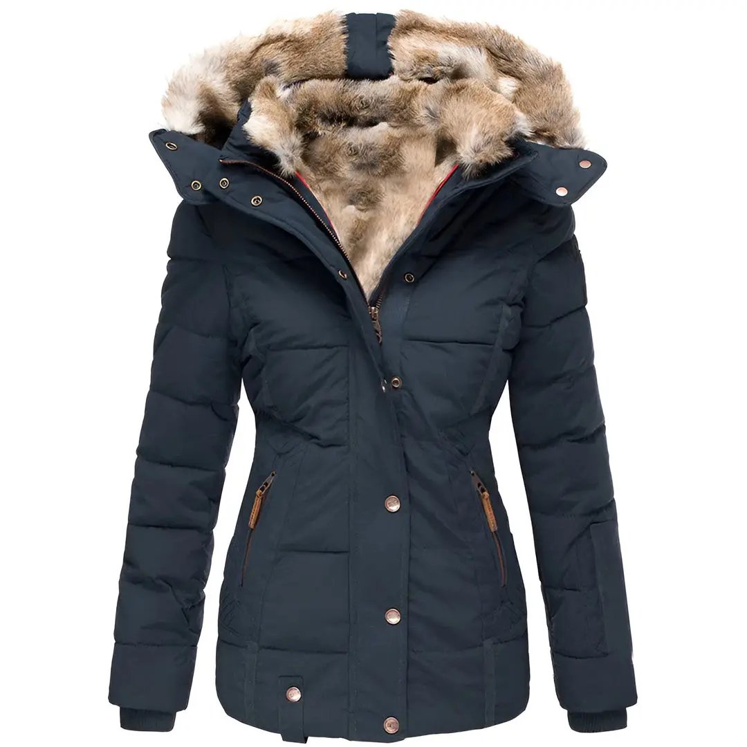 Slim-fit hooded winter puffer jacket for women | Noelle -4