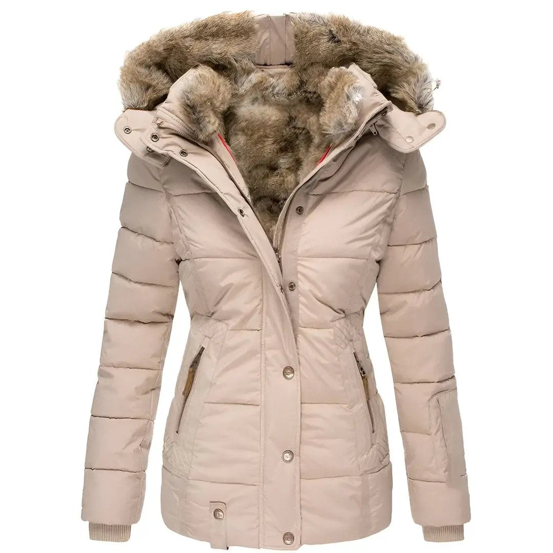 Slim-fit hooded winter puffer jacket for women | Noelle -5