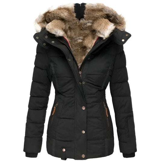 Slim-fit hooded winter puffer jacket for women | Noelle -1