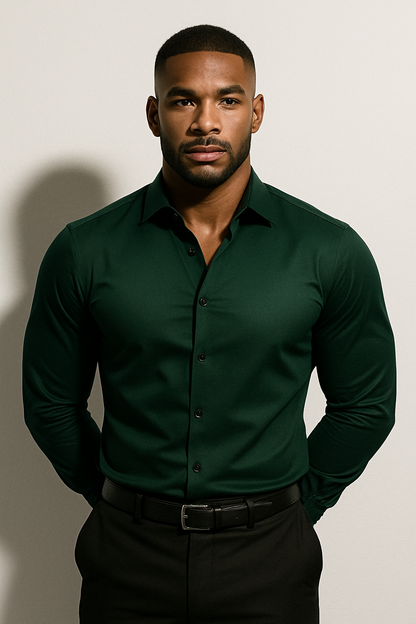 Slim-fit tailored point-collar dress shirt for men | Modern Line -8