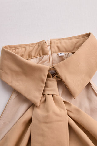 Sleeveless halter neck-tie everyday blouse for women | Kaelisse -4