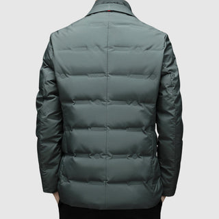 Streamlined insulated lapel-collar winter jacket for men | Essenziale Noir -5