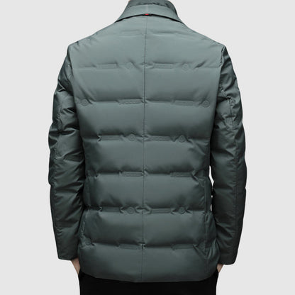 Streamlined insulated lapel-collar winter jacket for men | Essenziale Noir -5
